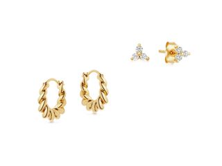 Missoma + Gold Twist and Sparkle Earring Set