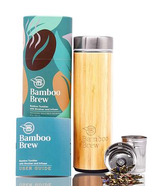 B Bamboo Brew + Bamboo Tumbler with Infuser & Strainer