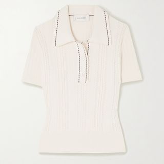 Wales Bonner + Pointelle-Knit Polo Shirt