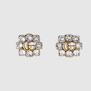 Gucci + Crystal Double G Earrings