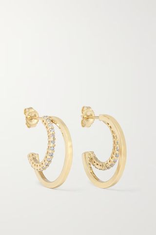 Jennifer Meyer + Double Hoops 18-Karat Gold Diamond Hoop Earrings
