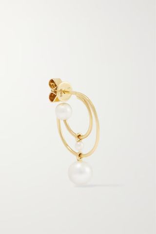 Sophie Bille Brahe + Petit Bain 14-Karat Gold Pearl Single Hoop Earring