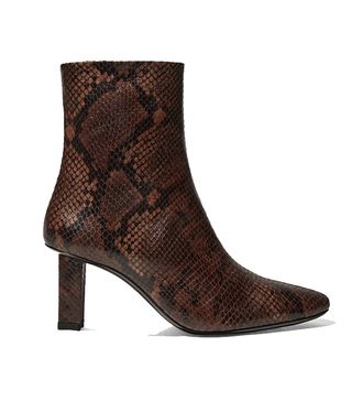 Staud + Brando Snake-Effect Leather Ankle Boots