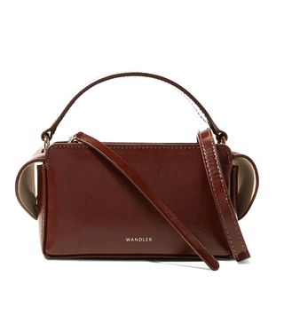 Wandler + Yara Box Glossed-Leather Shoulder Bag