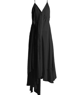 Balenciaga + Draped Silk-Crepe Slip Dress