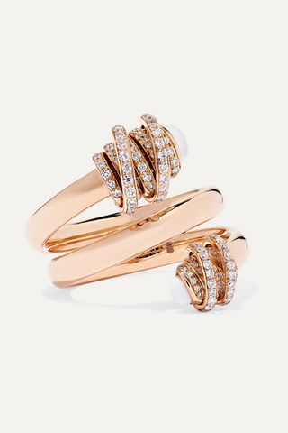 De Grisogono + Toi & Moi 18-karat Rose Gold, Diamond and Opal Ring