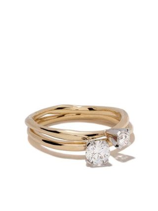 Wouters & Hendrix Gold + 18kt Yellow and White Gold Toi et Moi Diamond Ring