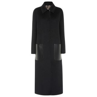 Fendi + Reversible Leather-Trimmed Wool Coat