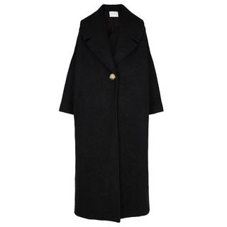 Mariam Al Sibai + Black Oversized Bouclé Wool Coat