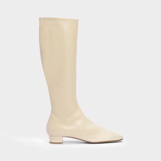 BY FAR + Edie Boots in Off-White Leather