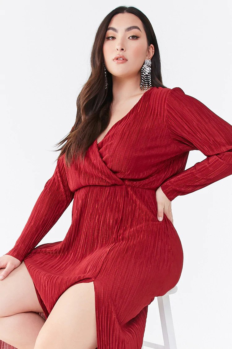 Forever 21 + Plus Size Accordion-Pleated Maxi Dress