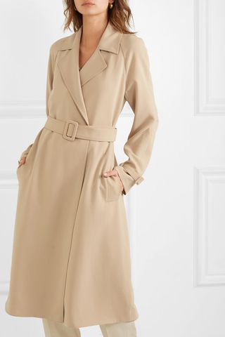 Theory + Belted Crepe Trench Coat