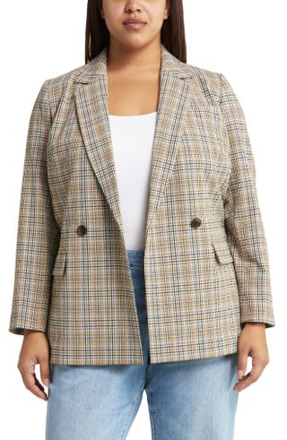 Madewell + Caldwell Plaid Double Breasted Blazer