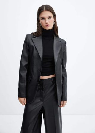 Mango + Leather-Effect Jacket