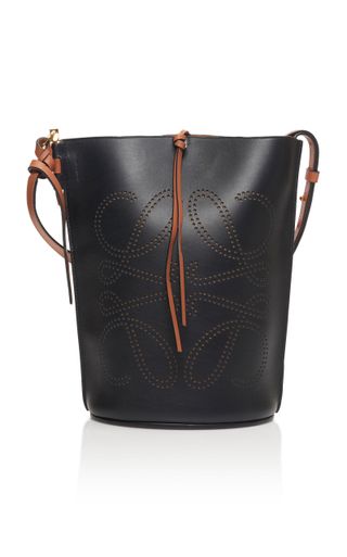 Loewe + Gate Two-Tone Leather Bucket Bag
