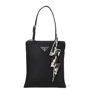 Prada + Crystal-Embellished Nylon Tote Bag