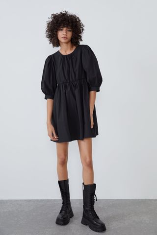 Zara + Puffy Sleeved Dress