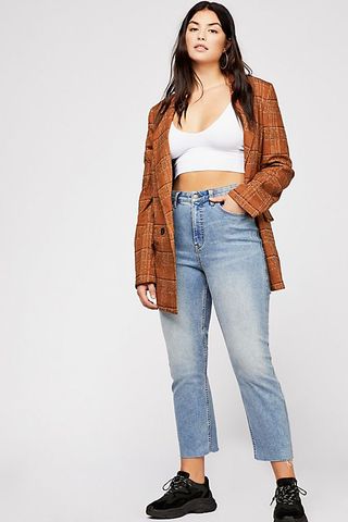 Free People + CRVY High-Rise Vintage Straight Jeans