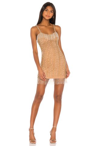 Song of Style + Leighton Mini Dress in Golden Pearl