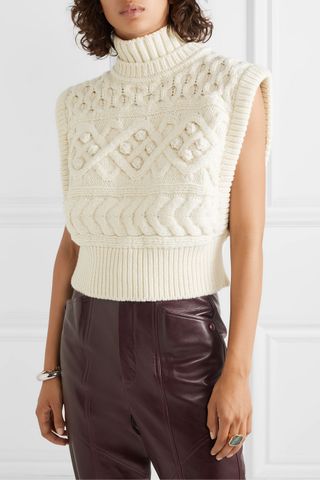 Isabel Marant + Minea Oversized Cable-Knit Merino Wool Turtleneck Sweater