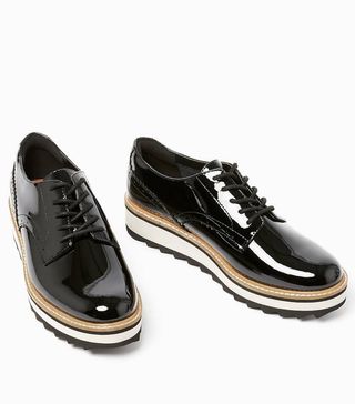 Marks & Spencer + Leather Chunky Lace Up Brogue Shoes