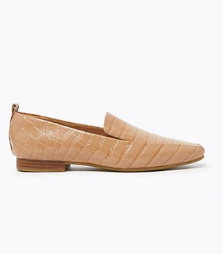 M&S Collection + Leather Square Toe Loafers