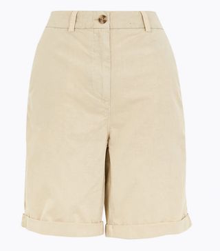 M&S + Pure Cotton Long Chino Shorts