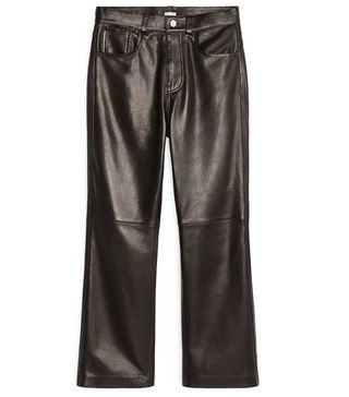 Arket + Kick-Flare Leather Trousers