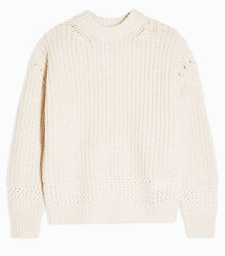 Topshop + Considered Ivory Crew Neck Jumper With Recycled Polyester