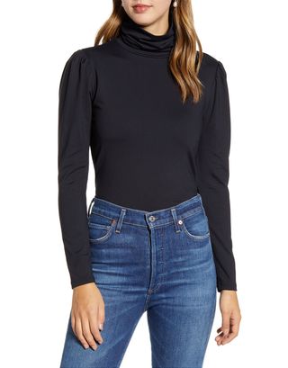 Rachel Parcell + Puff Shoulder Turtleneck