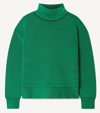 Nagnata + + Net Sustain Striped Ribbed Organic Cotton Turtleneck Sweater
