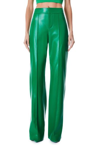 Alice + Olivia + Dylan Faux Leather High Waist Wide Leg Pants