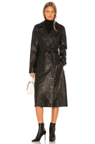 Grlfrnd + Lori Leather Trench Coat