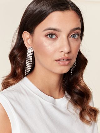 Dannijo + Elsie Asymmetrical Fringe Earrings
