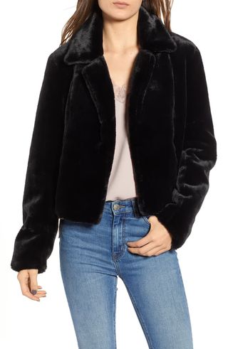 Blank NYC + Crop Faux Fur Jacket
