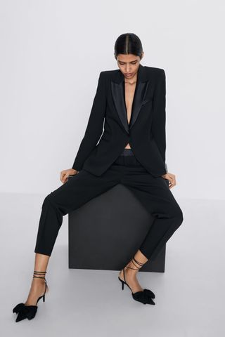 Zara + Tuxedo Jacket With Lapels