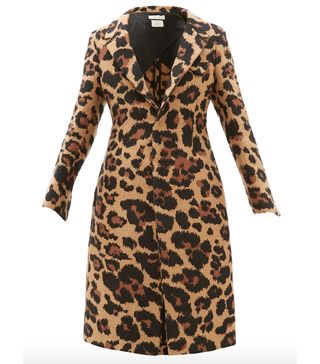 Bottega Veneta + Leopard-Jacquard Single-Breasted Coat