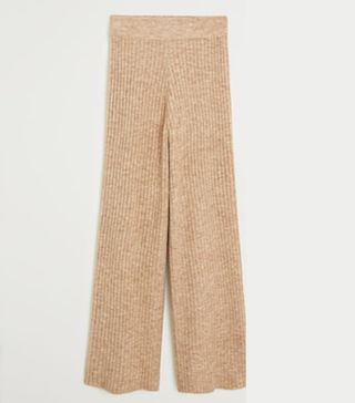 Mango + Ribbed Knit Trousers