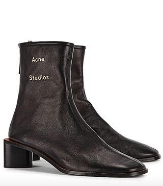 Acne Studios + Bertine 50 Black Leather Ankle Boots