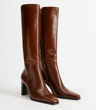 Mango + Leather Boots with Tall Leg