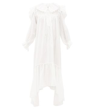 Horror Vacui + Defensia Scalloped Cotton-Poplin Dress
