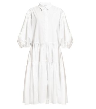 Cecilie Bahnsen + Amy Tiered Cotton-Poplin Shirt Dress