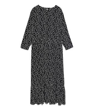 Zara + Polka-Dot Print Midi Dress