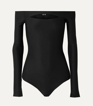 Alix + Vesey Off-the-Shoulder Cutout Stretch-Jersey Thong Bodysuit