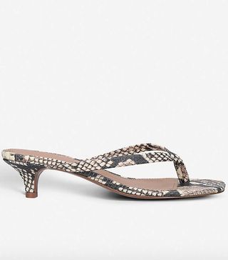 Who What Wear Collection + Siena Snakeskin-Effect Faux-Leather Sandals
