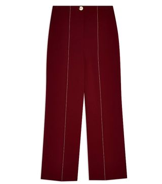 Topshop + Burgundy Slouch Trousers