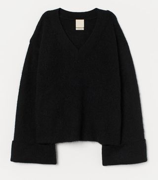H&M + Wool-Blend Jumper Black