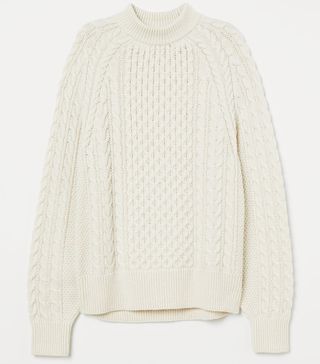 H&M + Cable-Knit Jumper Cream