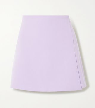 Alice + Olivia + Sherilyn Wrap-Effect Grain de Poudre Mini Skirt