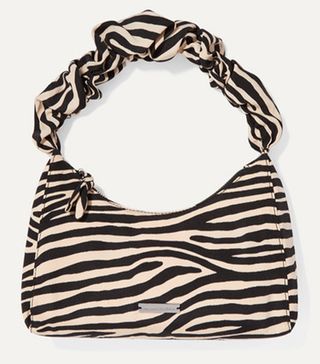 Loeffler Randall + Aurora Zebra-Print Cotton-Blend Moire Tote